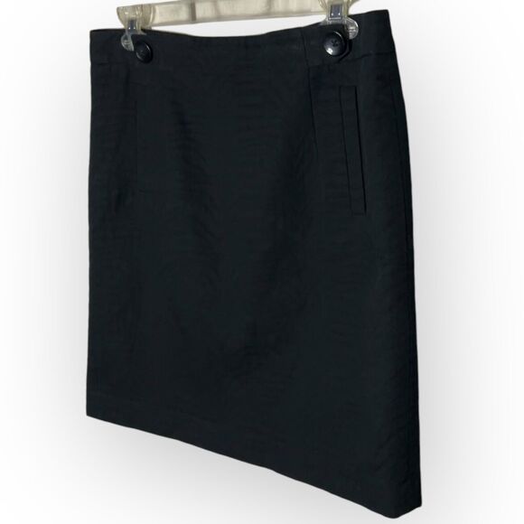 Ann Taylor Petite Black Textured Cotton Jacquard Pencil Mini Skirt Size 6P - Picture 4 of 14